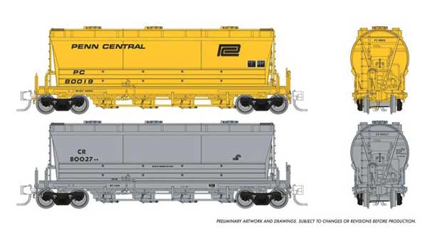 Rapido Trains N Flexi Flo Hopper Late PC CR Scale Test Cars - RPI533009A