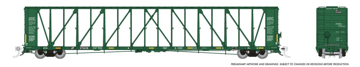 Rapido N NSC 73' Centerbeam Flatcar - Ready to Run -- Union Pacific (2013 Scheme, Patch, green)