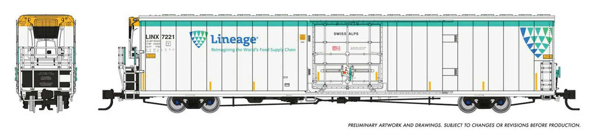 Rapido Trains N Greenbrier 7780 Cubic Foot Reefer - Ready to Run -- Lineage #7335 Neenah (white, green, blue)