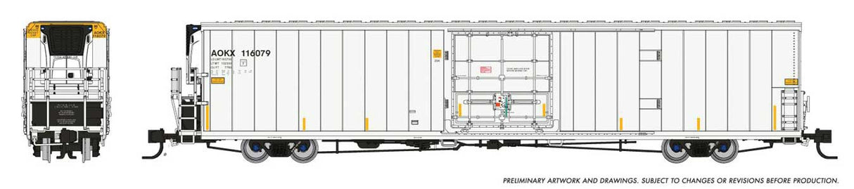 Rapido Trains N Greenbrier 7780 Cubic Foot Reefer - Ready to Run -- AOKX Random from Set #1 (white, yellow)