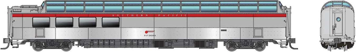 Rapido N SP 3/4 Dome Lounge Smooth Sides - Ready to Run -- Southern Pacific #3603 (silver, red)