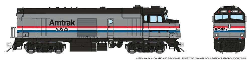 Rapido HO Amtrak NPCU Cabbage Cab Car - Standard DC -- Amtrak #90222 (Phase III, silver, red, white, blue)