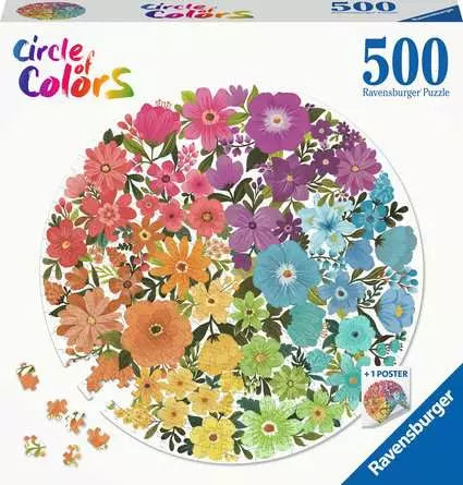 Flowers 500 pc Round Puzzle