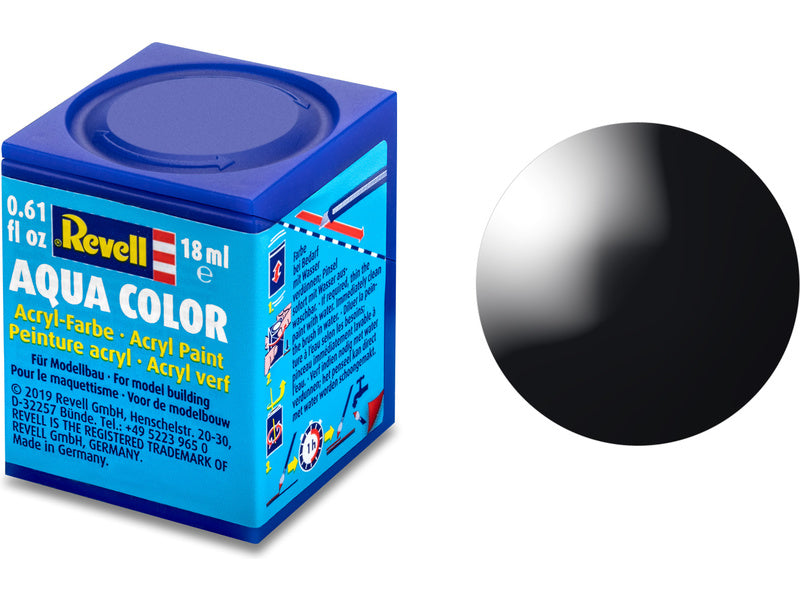 Revell of Germany 18ml Bottle Acrylic Black Gloss - RVL36107