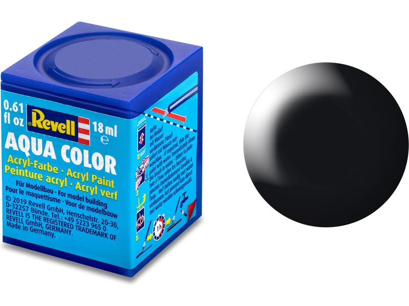 Revell of Germany 18ml Bottle Acrylic Black Silk - RVL36302