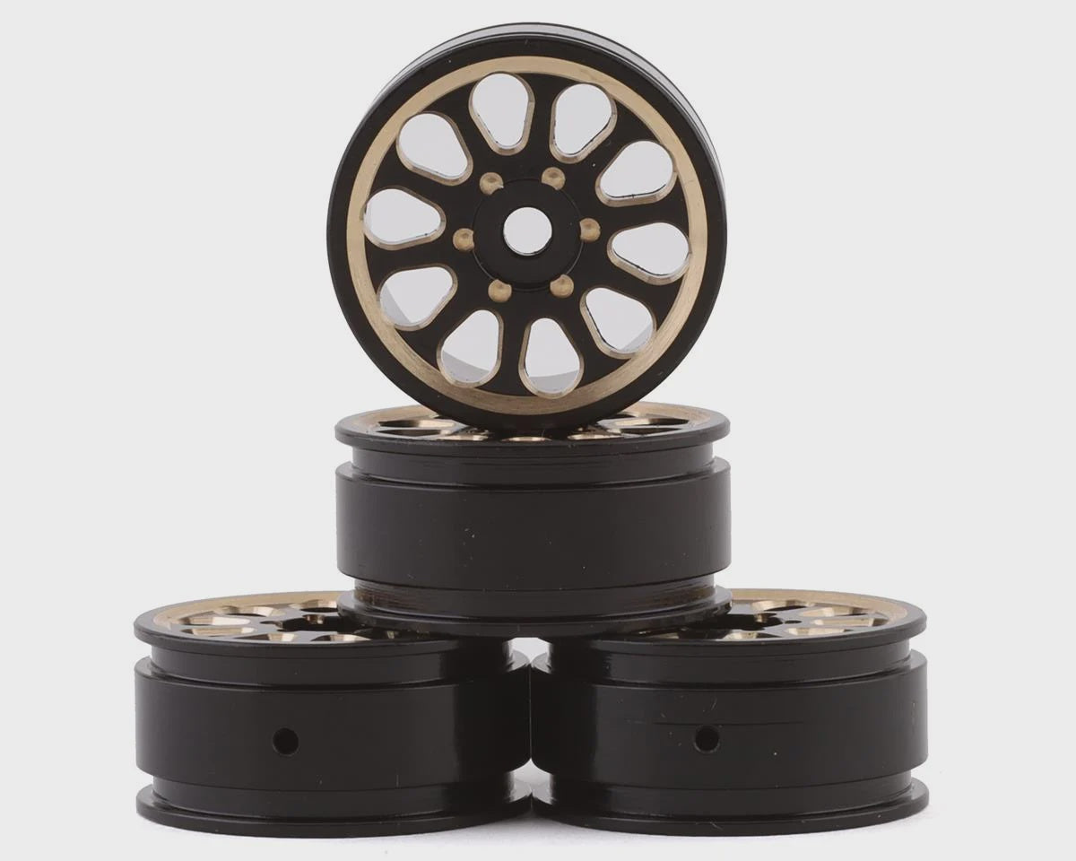 Samix SCX24 BRASS 1.0" WHEEL SET BLACK - SAMSCX24-4069