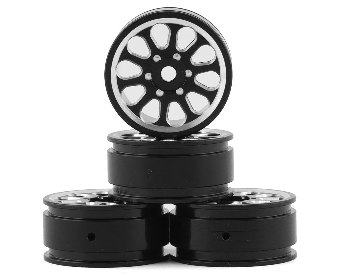 Samix scx24 alum. 1" wheel set black - SCX24-6069-BK