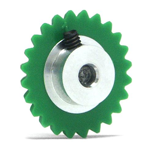 Slot It GEAR, 24T FLAT ANGLEWINDER AUDIN PLASTIC GEAR + ALUM HUB - SIGA1524-PL