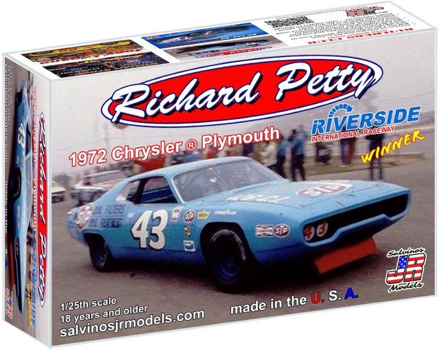 Richard Petty #43 1972 Chrysler Plymouth Riverside Intl Raceway Winner Race Car 1/25 Salvinos JR