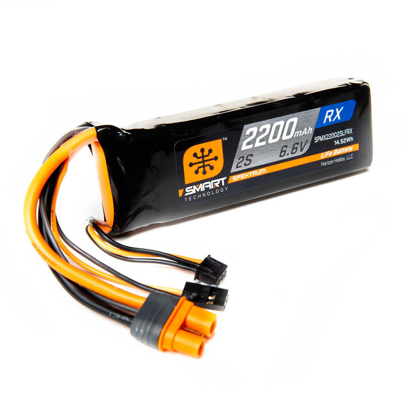 Spektrum 2200mAh 2S 6.6V Smart LiFe Receiver Battery; IC3