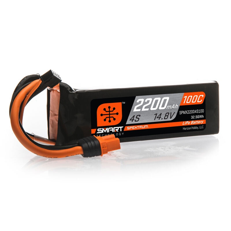Spektrum 2200mAh 4S 14.8V 100C Smart LiPo Battery; IC3
