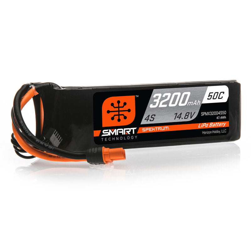 Spektrum 3200mAh 4S 14.8V 50C Smart LiPo Battery; IC3