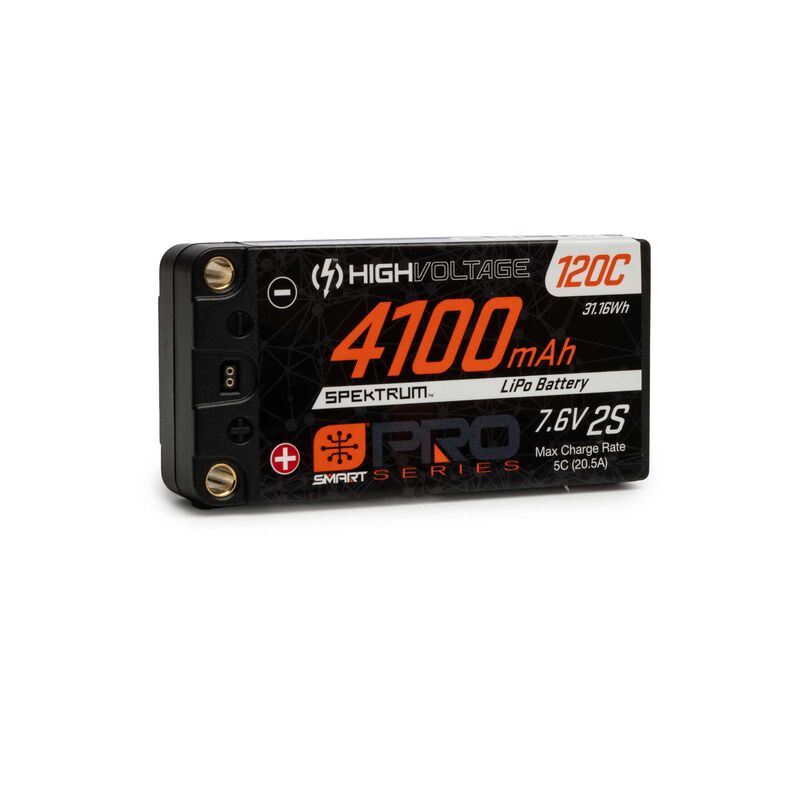 Spektrum 4100mAh 2S 7.6V Smart Pro Race HV LiPo 120C: 5mm