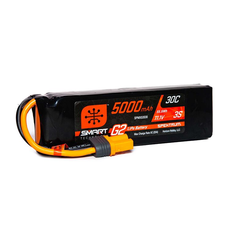 Spektrum 5000mAh 3S 11.1V Smart G2 LiPo 30C; IC5
