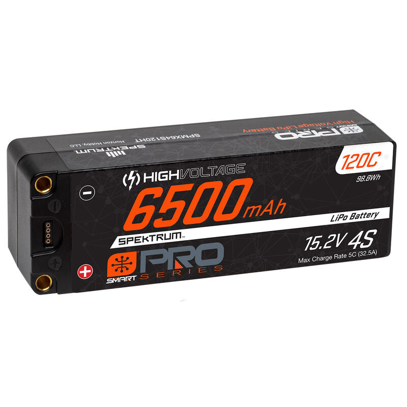 Spektrum 6500mAh 4S 15.2V Smart Pro Race HV LiPo 120C: 5mm