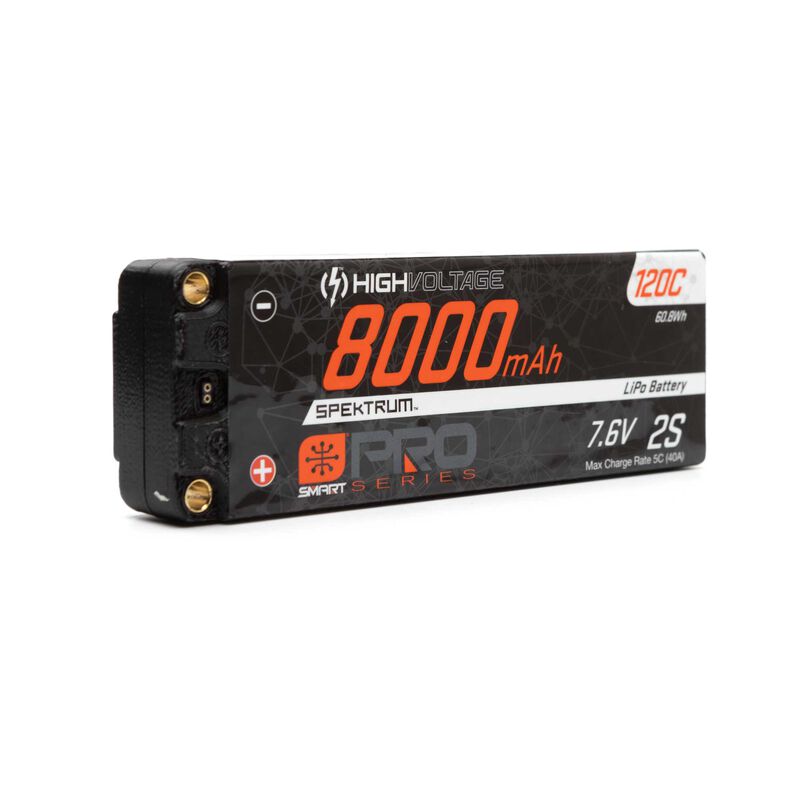 Spektrum 8000mAh 2S 7.6V Smart Pro Race HV LiPo 120C: 5mm