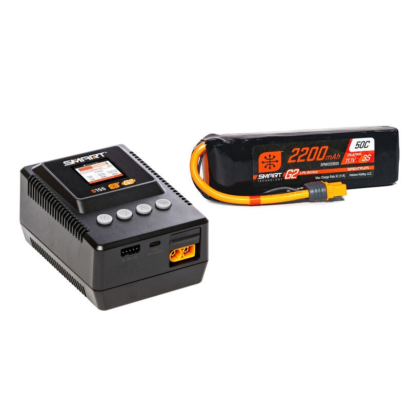 Spektrum Smart Powerstage 3S Air Bundle: G2 2200mAh 3S LiPo IC3 & S155 Charger