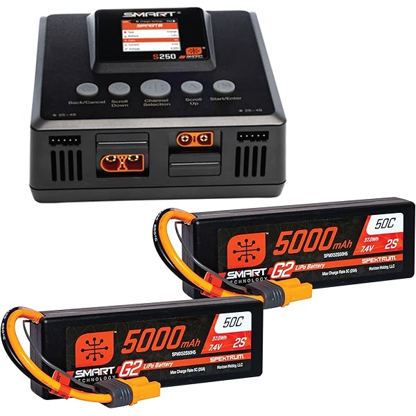 Spektrum Smart Powerstage 8S Surface Bundle:  (2) G2 5000mAh 4S LiPo IC5 & S250 Charger