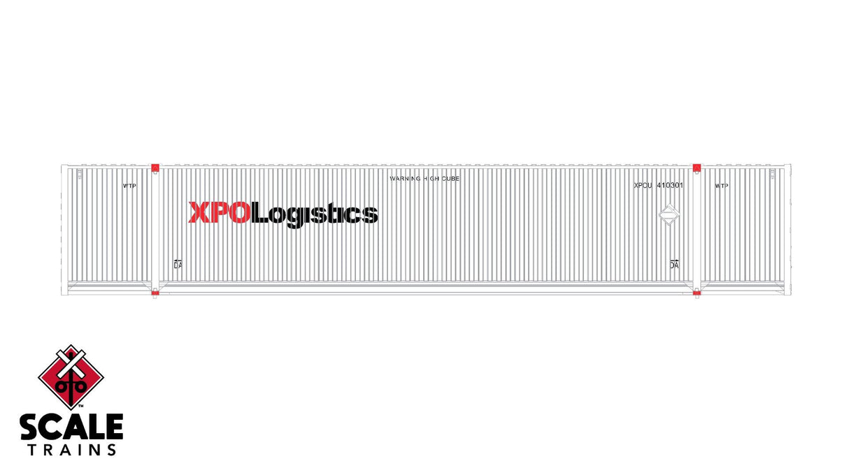 Operator HO Scale CIMC 53 Corrugated Dry Container, XPO Logisitics / 410563 /