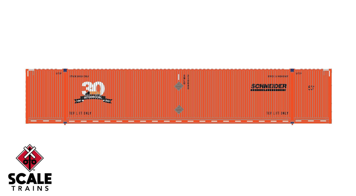 Operator N Scale CIMC 53 Corrugated Dry Container, Schneider/30th Anniversary / 211237, 211276, 211277 /