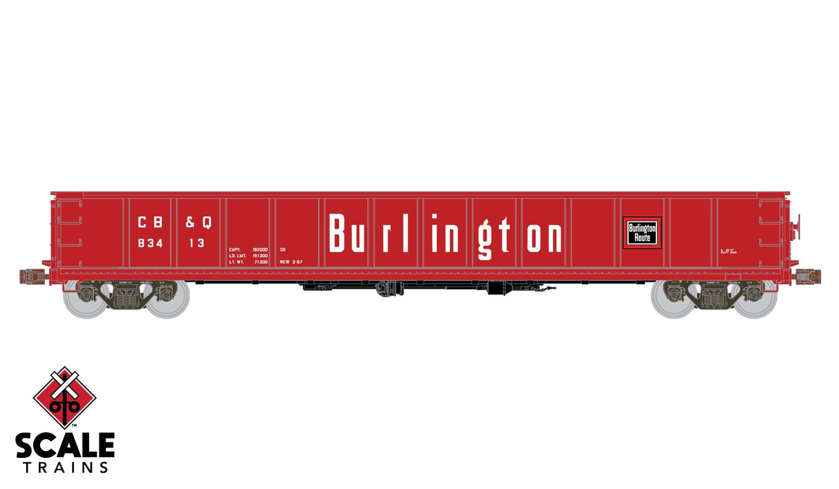 Scaletrains Kit Classics HO Scale CB&Q Havelock Shops 52 6 Gondola, Chicago Burlington & Quincy/CB&Q #83413 - SXT1167