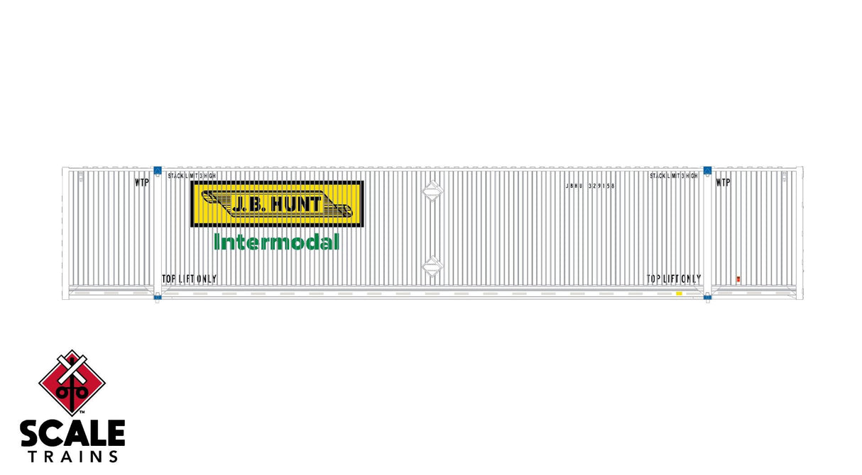 Operator N Scale CIMC 53 Corrugated Dry Container, JB Hunt/Large Logo / 329171 /