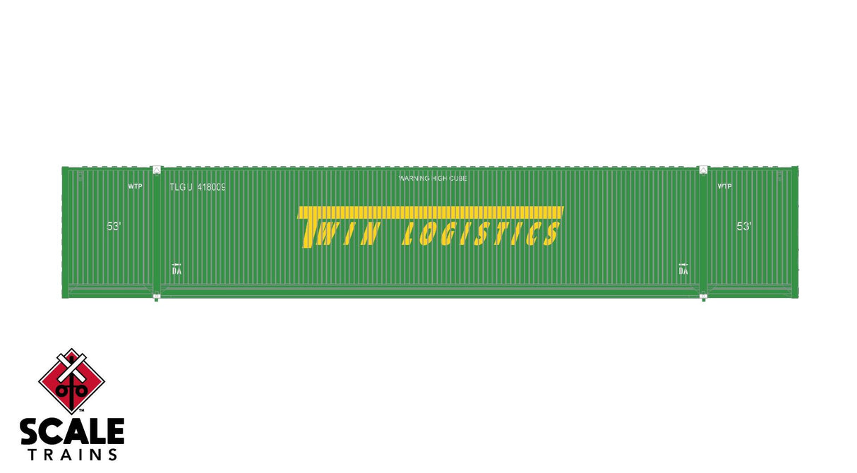 Operator N Scale CIMC 53 Corrugated Dry Container, Twin Logistics / 418009 /