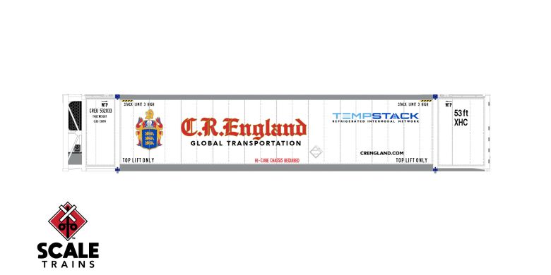 Operator HO Scale CIMC 53 Reefer Container w/sound, CR England / 532033 /