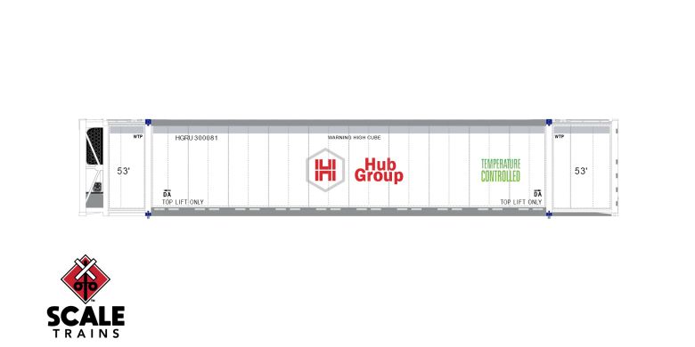 Operator HO Scale CIMC 53 Reefer Container w/sound, Hub Group/HGIU / 300081 /