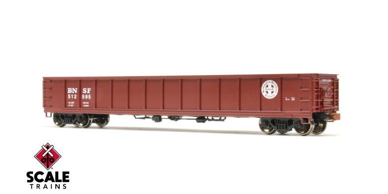 Scaletrains Kit Classics HO Scale CB&Q Havelock Shops 52 6 Gondola, BNSF Railway/BNSF/Circle-Cross #512595 - SXT1173