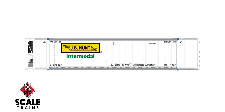 Operator HO Scale CIMC 53 Reefer Container w/sound, JB Hunt/JBRU / 569865 /