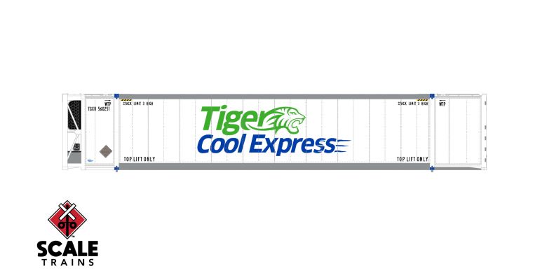Operator HO Scale CIMC 53 Reefer Container, Tiger Cool Express/TGXU / 560237, 560411, 560436 /