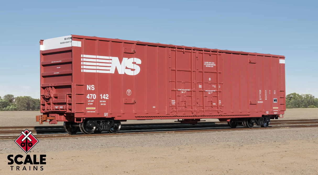 Operator HO Scale Trinity 60' 7500 8' Double-Plug-Door High-Cube Boxcar, Norfolk Southern/Thoroughbred / 470167 /