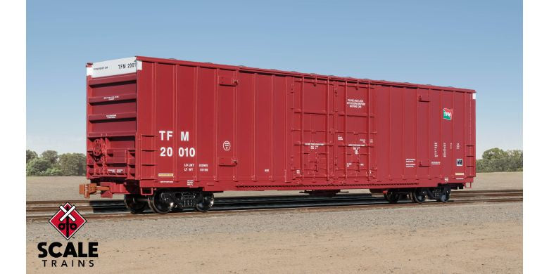 Operator HO Scale Trinity 60' 7500 8' Double-Plug-Door High-Cube Boxcar, Transportacion Ferroviaria Mexicana/TFM / 20010 /