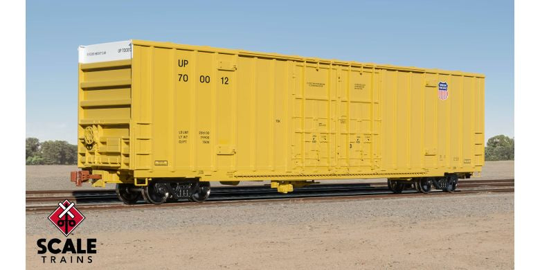 Operator HO Scale Trinity 60' 7500 8' Double-Plug-Door High-Cube Boxcar, Union Pacific/Anti-Vandalism Reporting Marks/Conspicuity Stripes / 700091 /