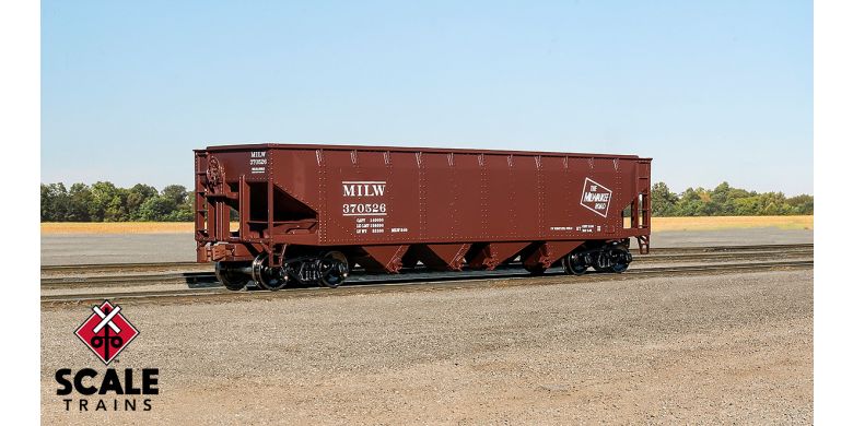 Scaletrains Kit Classics HO Scale 40' 70-Ton 4-Bay Open Hopper, Milwaukee Road / 370543 / - SXT1214