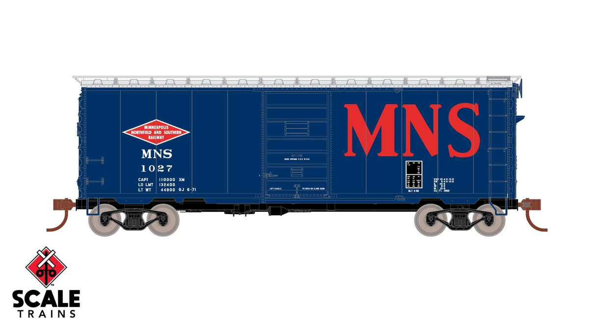 Scaletrains Kit Classics HO Scale 40' Pullman-Standard Boxcar, Minneapolis Northfield & Southern / 1027 /