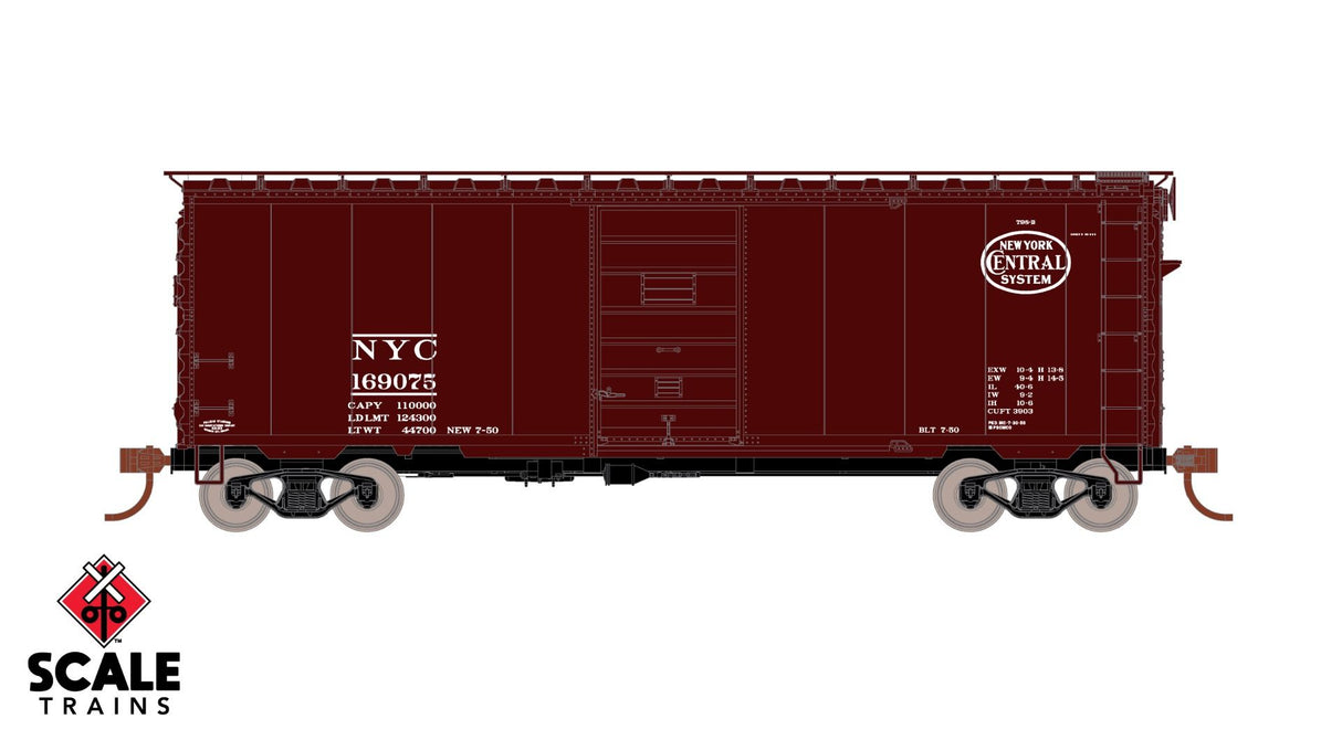 Scaletrains Kit Classics HO Scale 40' Pullman-Standard Boxcar, New York Central / 169075 /