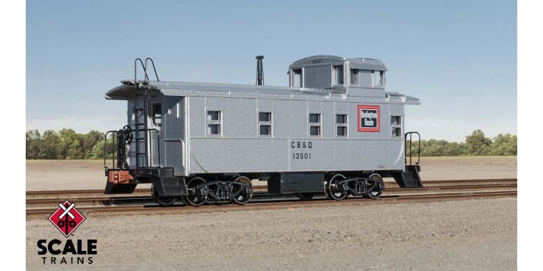 Kit Classics HO Scale Steel Cupola Caboose, CB&Q/Burlington Route / 13514 /