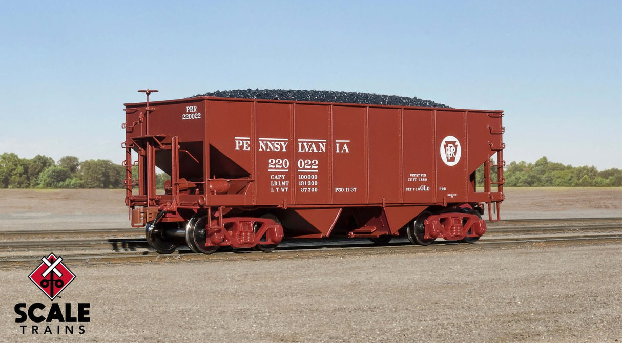 Fox Valley Models HO Scale USRA 55-Ton 2-Bay Open Hopper, Pennsylvania/PRR / 220022 /