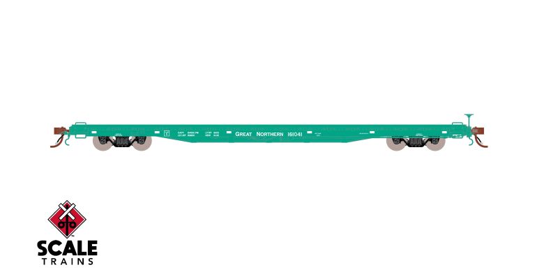 Fox Valley Models HO Scale Pullman-Standard F60GH 60' Flatcar, Great Northern/Glacier Green #161087
