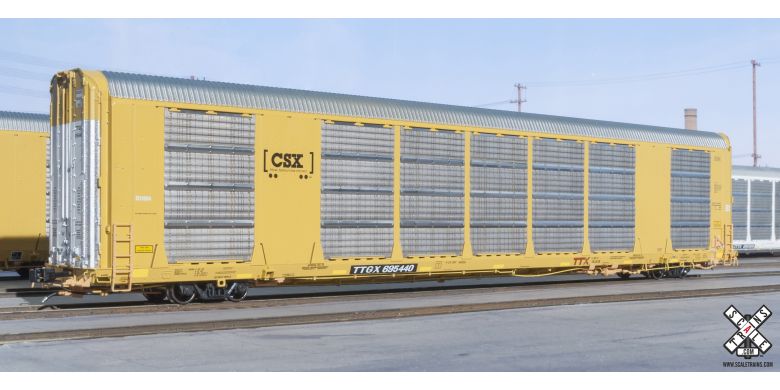 Scaletrains SXT32143 Rivet Counter HO Scale Gunderson Multi-Max Autorack, CSX/Boxcar Logo/TTGX (R1) - SXT32143