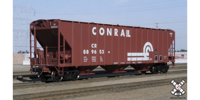 Scaletrains Rivet Counter HO Scale Pullman-Standard PS-2CD 4785cf Covered Hopper, Conrail (R3)  889653, 2 Years - SXT32302