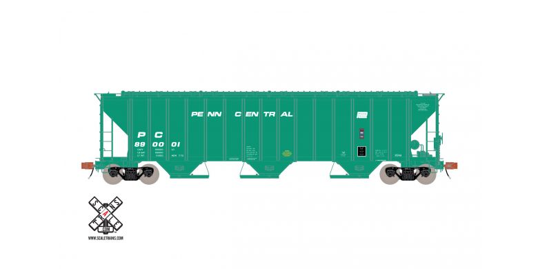 Scaletrains Rivet Counter HO Scale Pullman-Standard PS-2CD 4785cf Covered Hopper, Penn Central (R3) 890035- SXT32542