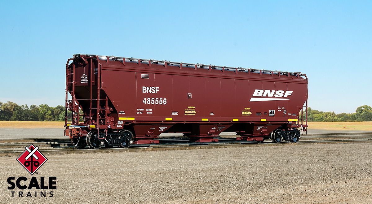 Scaletrains Rivet Counter HO Scale Gunderson 5188 Covered Hopper, BNSF/Wedge #486545 - SXT33301