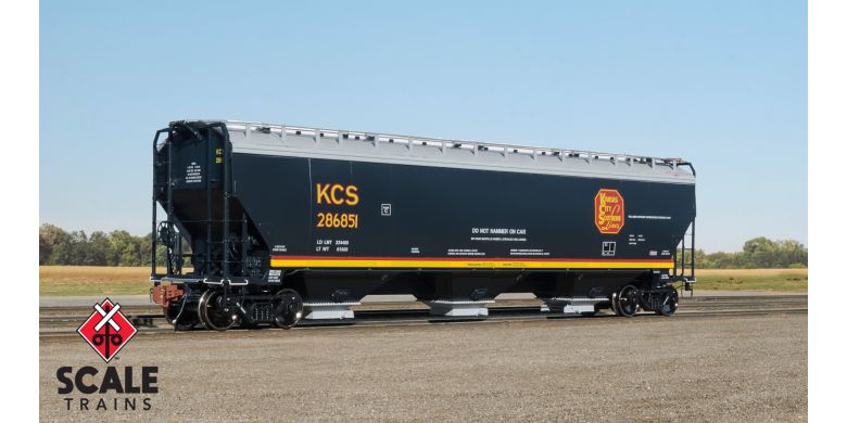 Scaletrains Rivet Counter HO Scale Gunderson 5188 Covered Hopper, Kansas City Southern/Belle #286776 - SXT33326
