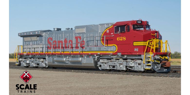 Scaletrains Rivet Counter N Scale GE DASH 9-44CW, Santa Fe/Warbonnet / 628 / DCC & Sound Equipped - SXT38511