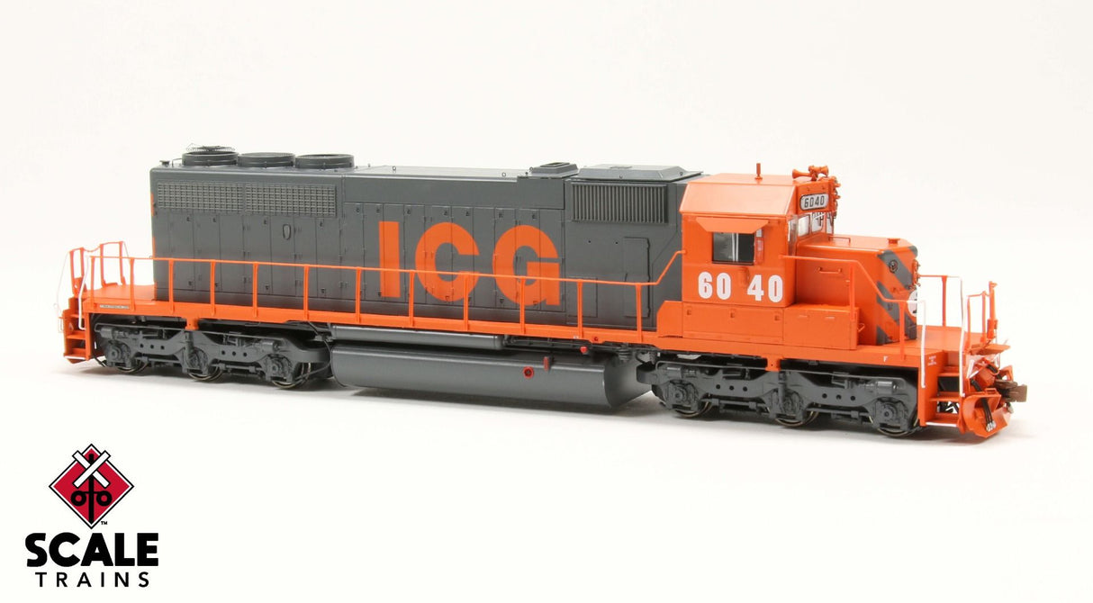 Rivet Counter HO Scale EMD SD40-2, ICG/Orange & Gray / 6040 / DCC & Sound Equipped
