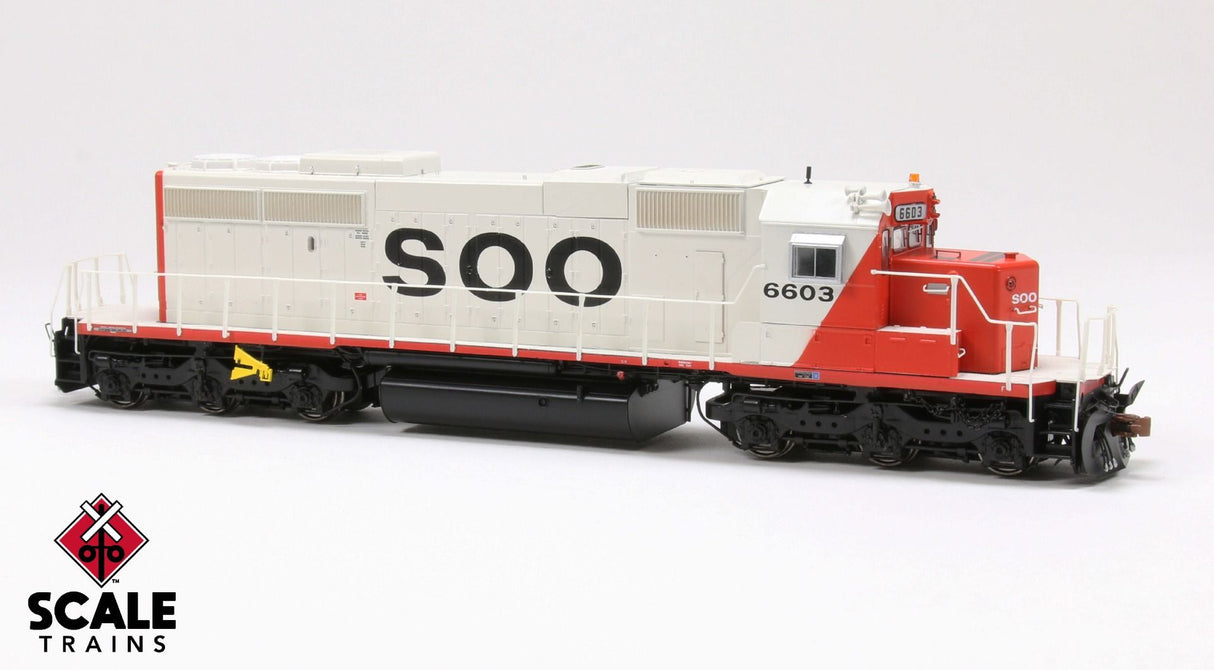Rivet Counter HO Scale EMD SD40-2, Soo Line/Red & White/As Built / 6603 / DCC & Sound Equipped