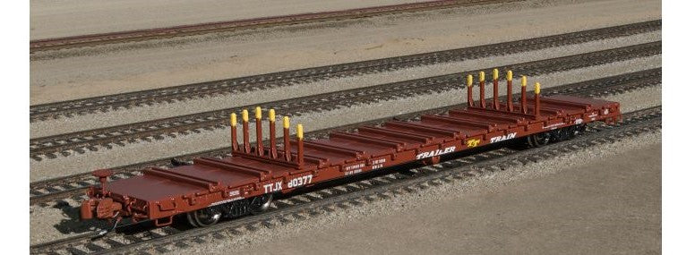 Rivet Counter N Scale BSC F68BH Finger Rack Flatcar, Trailer Train/Oxide Red/TTJX / 80390 /